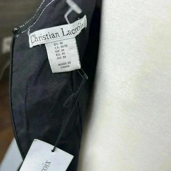 CHRISTIAN LACROIX SLEEVELESS DENIM COUTURE DRESS SZ M NWT SLIMMING STITCHING - Picture 8 of 11